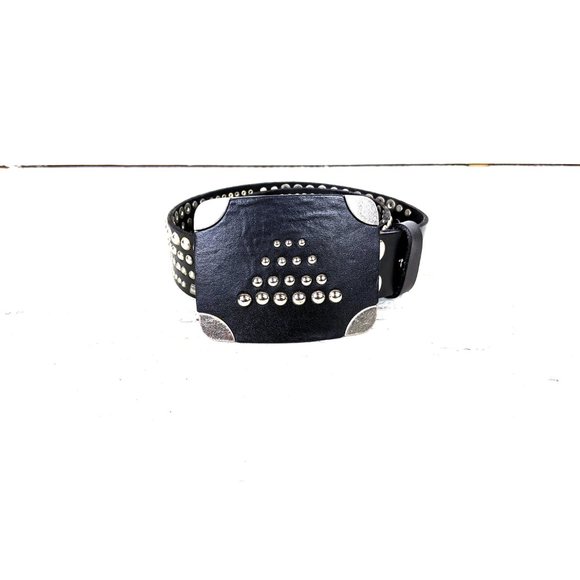 Iron Horse black silver studded faux leather western buckle belt - Picture 5 of 5